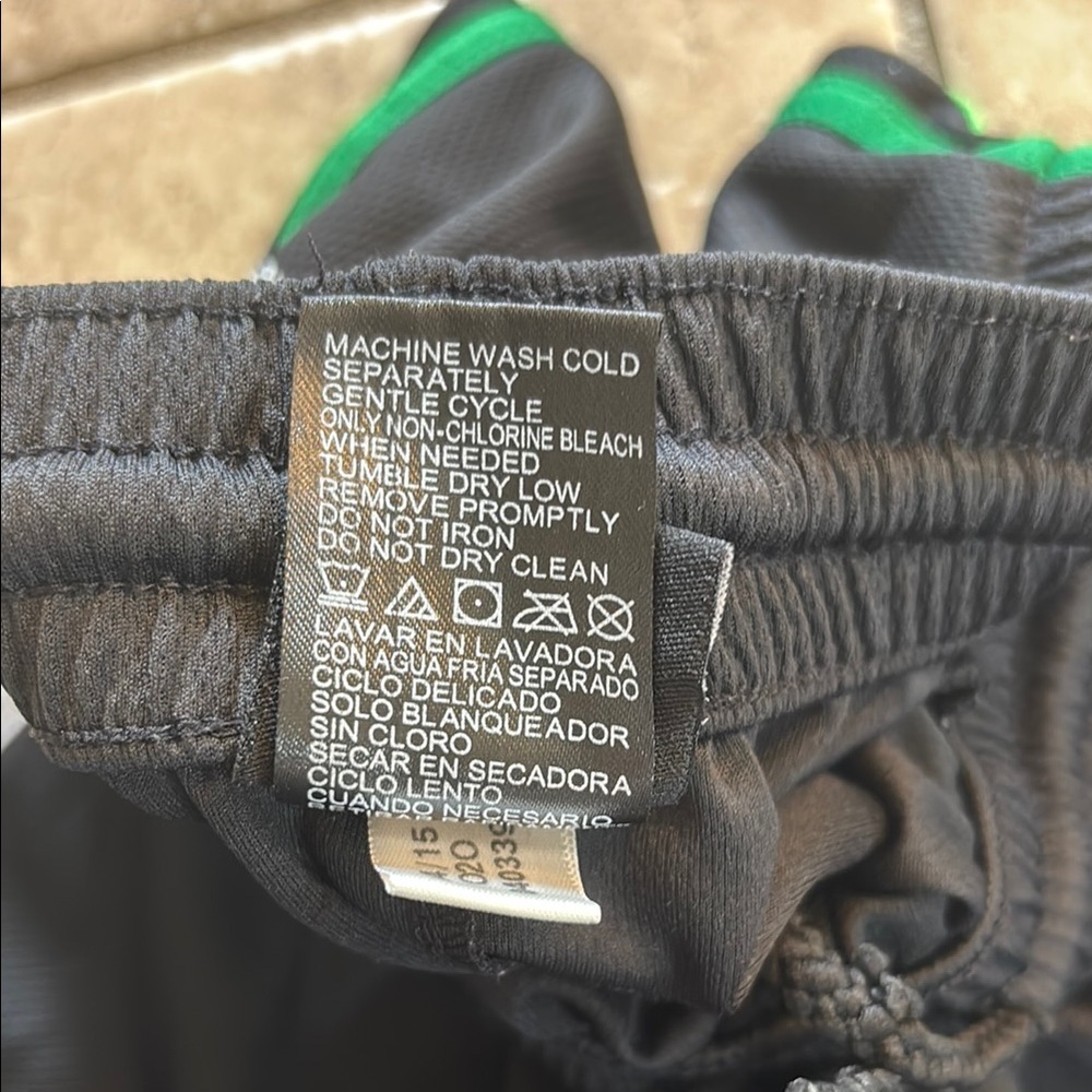 Adidas Boys Black and Green Athletic Shorts Size Small - Picture 3 of 4